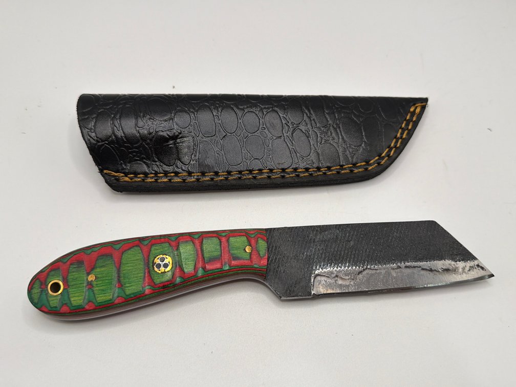 Damascus File Style Sheepsfoot Knife