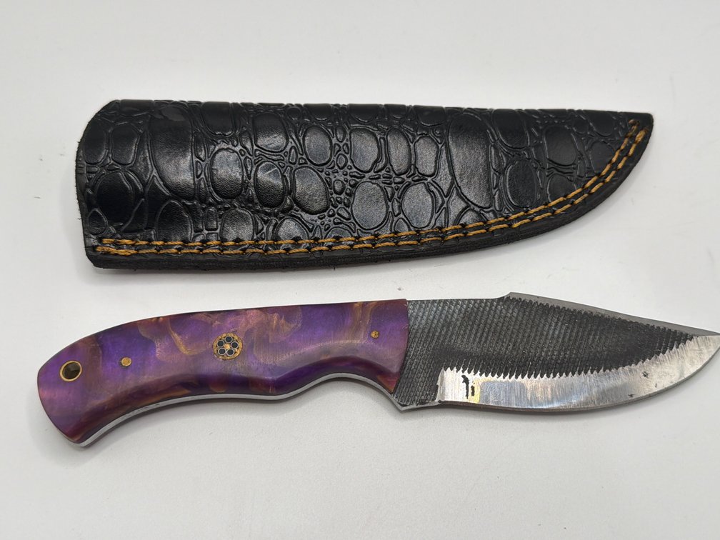Damascus Style Drop Point Knife