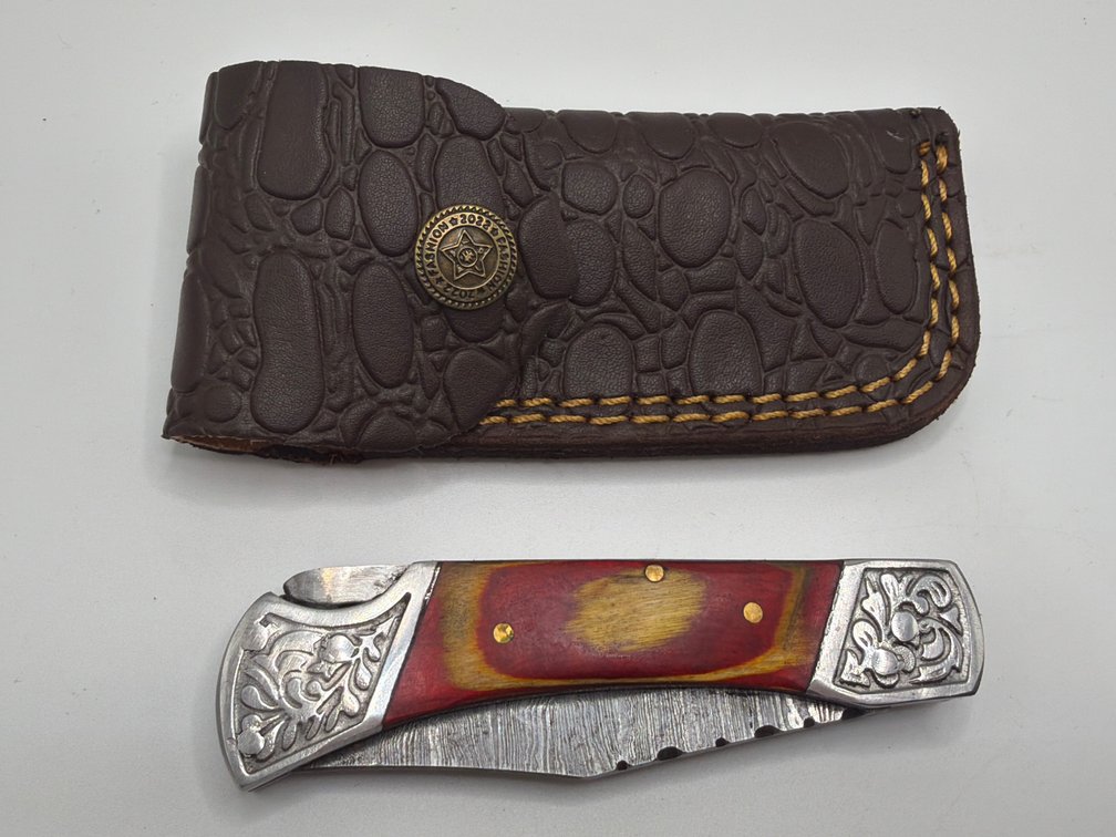 Damascus Style Pocket Knife