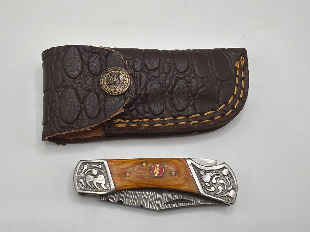 Damascus Style Pocket Knife