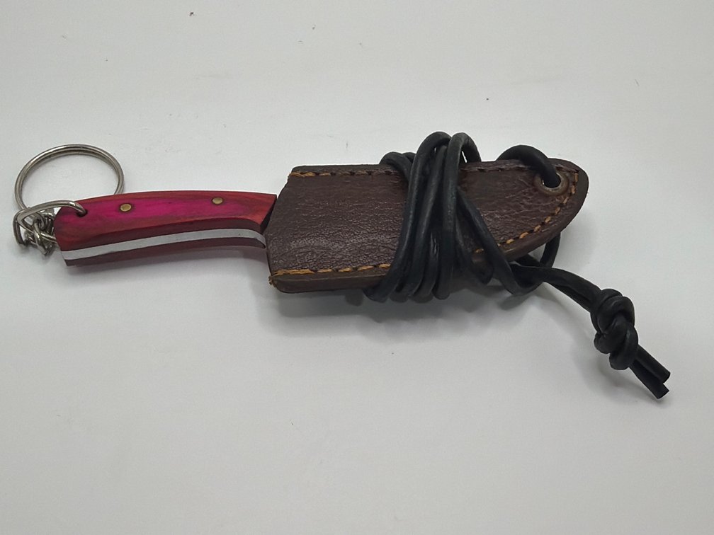 Damascus Style Fixed Blade Knife Necklace