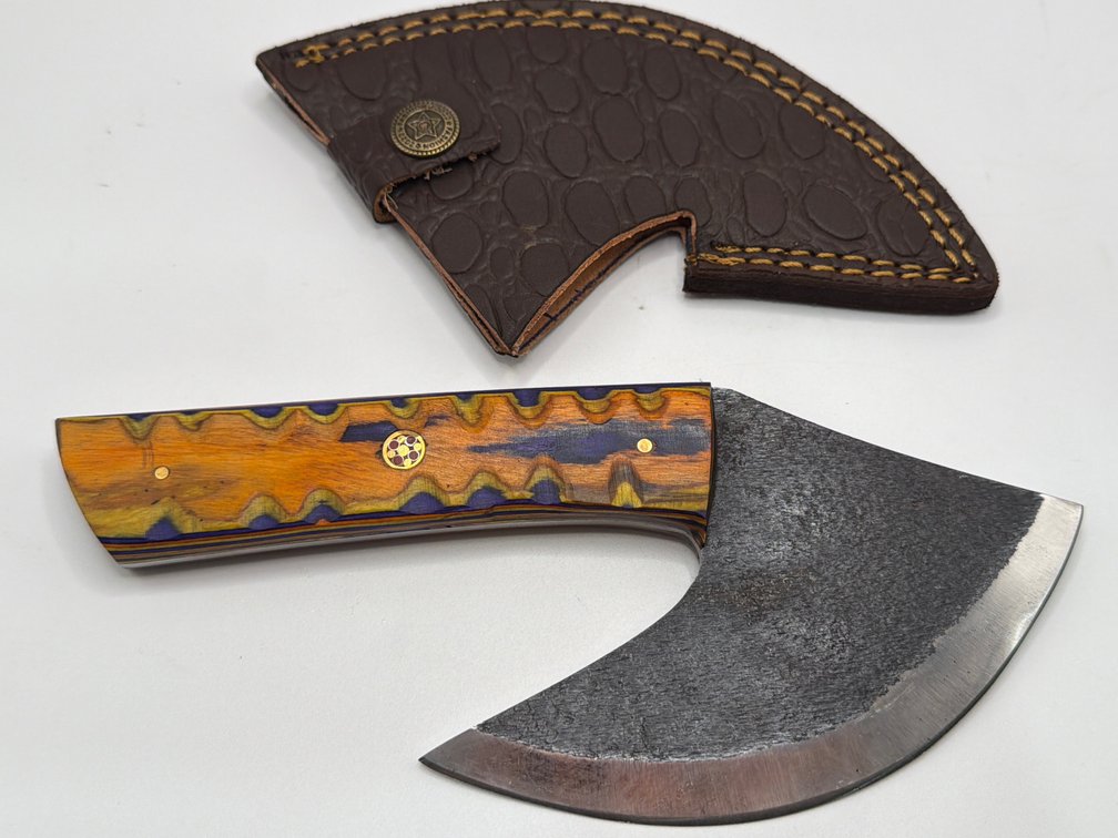 Damascus File Ulu Style Knife