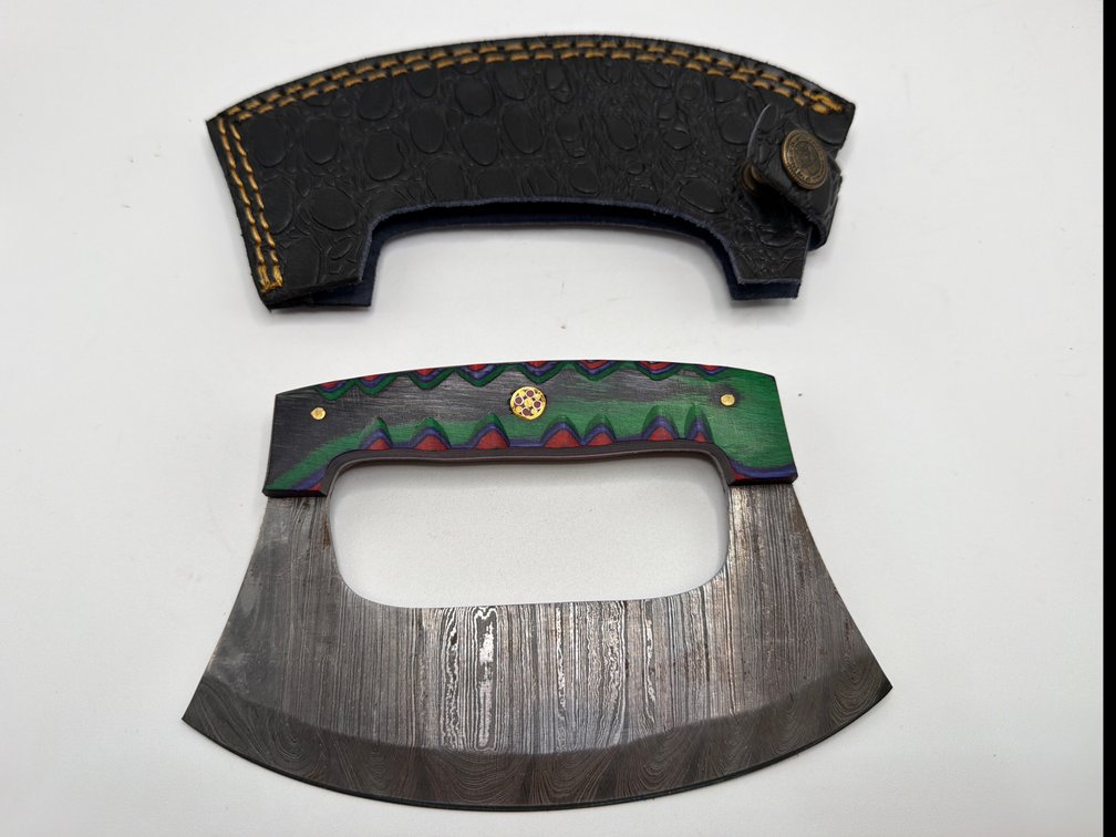 Damascus Style Ulu Knife