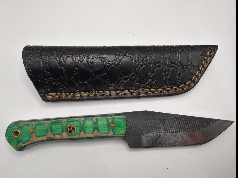 Damascus Style Drop Point Knife
