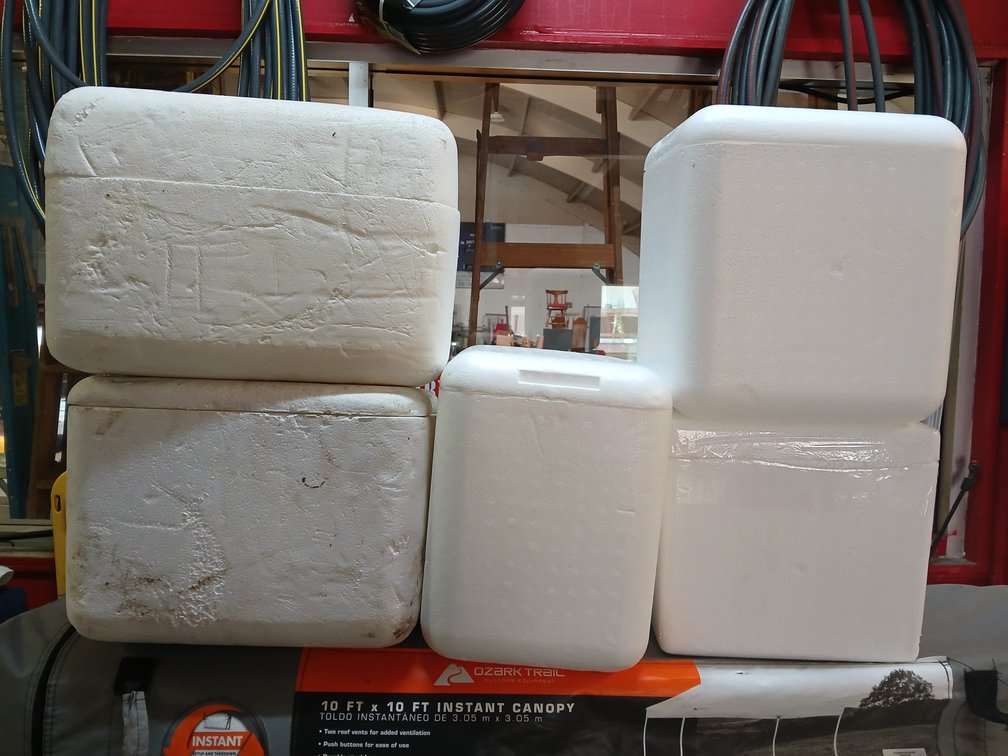 5 Styrofoam Ice Chests