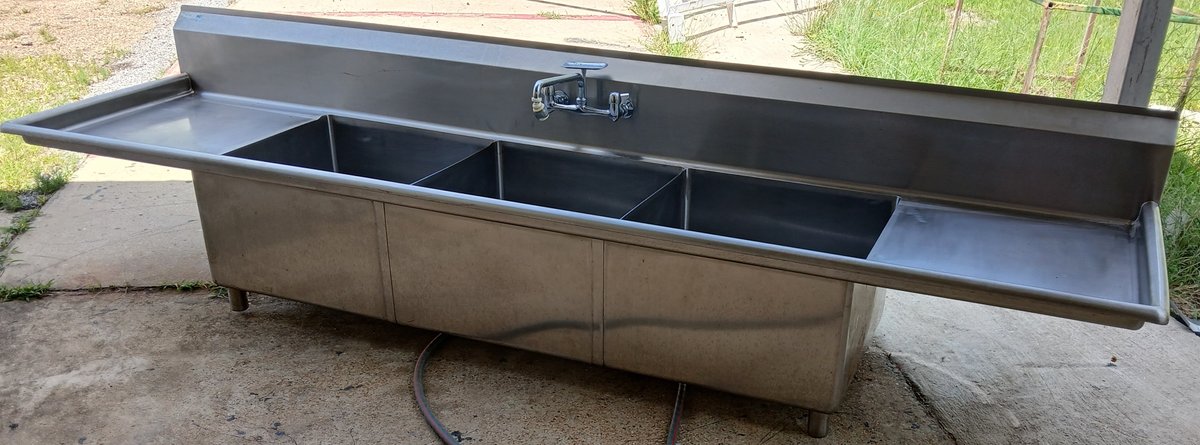 Commercial Stainless Steel 3-Compartment Sink