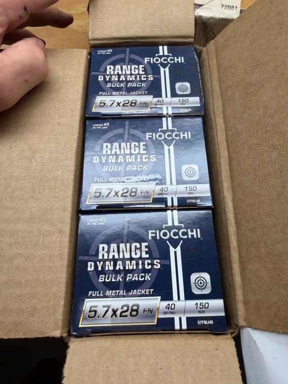 450 rounds of 5.7x28mm- 40gr FMJ