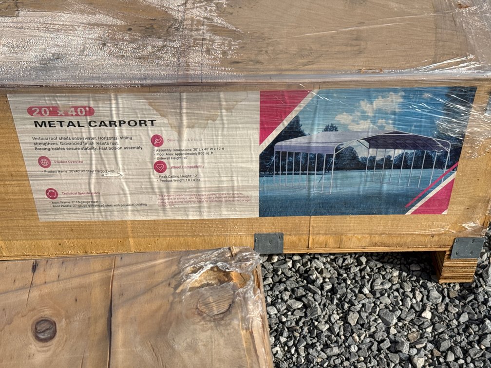New 2026 SD Launch 20' x 40' All-Steel Carport, model SDLC2040FT.