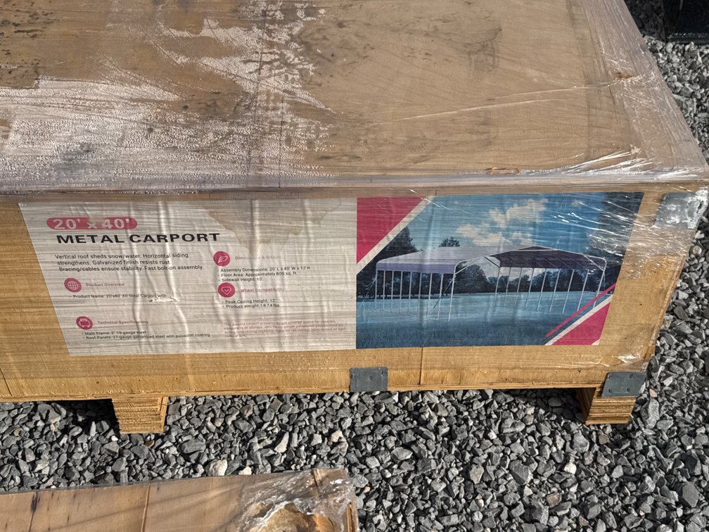 New 2026 SD Launch 20' x 40' All-Steel Carport, model SDLC2040FT.