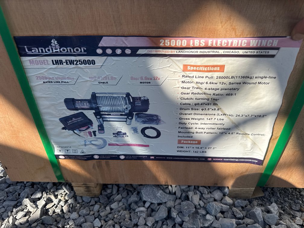 LandHonor 25,000 lb. Electric Winch