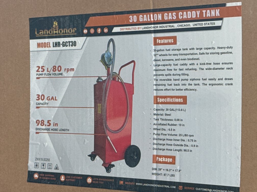 LandHonor 30-Gallon Gas Caddy