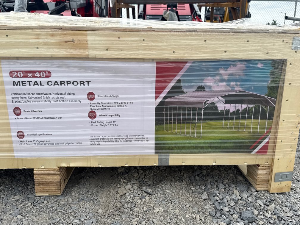 2026 SD Launch 20′ × 40′ All-Steel Carport, Model SDLC2040FT.