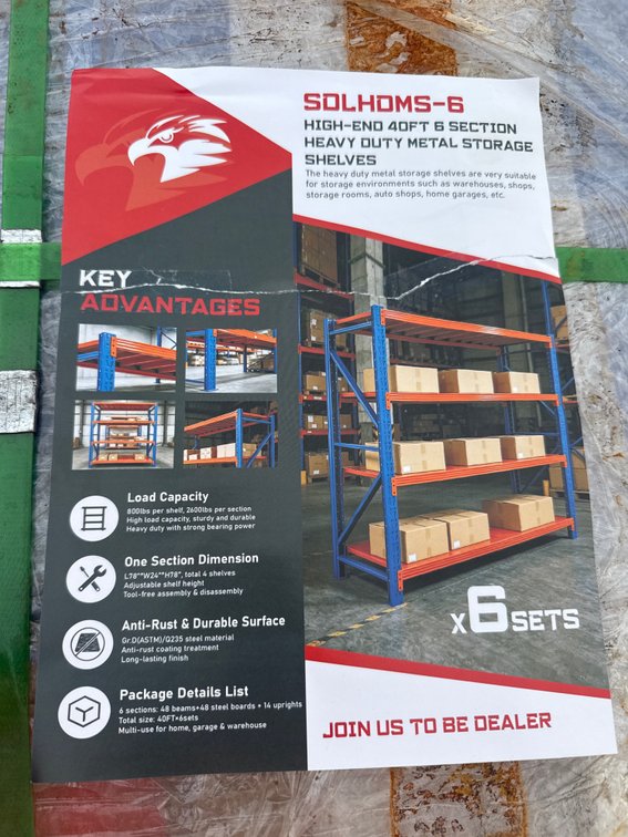 2026 SD Launch Heavy-Duty Metal Storage Shelving, Model SDLHDMS-6.