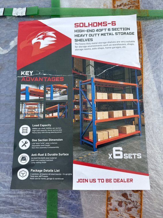 2026 SD Launch Heavy-Duty Metal Storage Shelving, Model SDLHDMS-6.