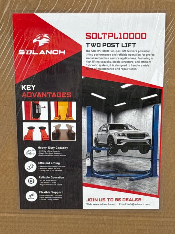 2026 SD Launch Two-Post Vehicle Lift, Model SDLTPL10000