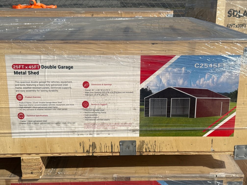 2026 SD Launch 25' x 45' Double Garage Metal Shed