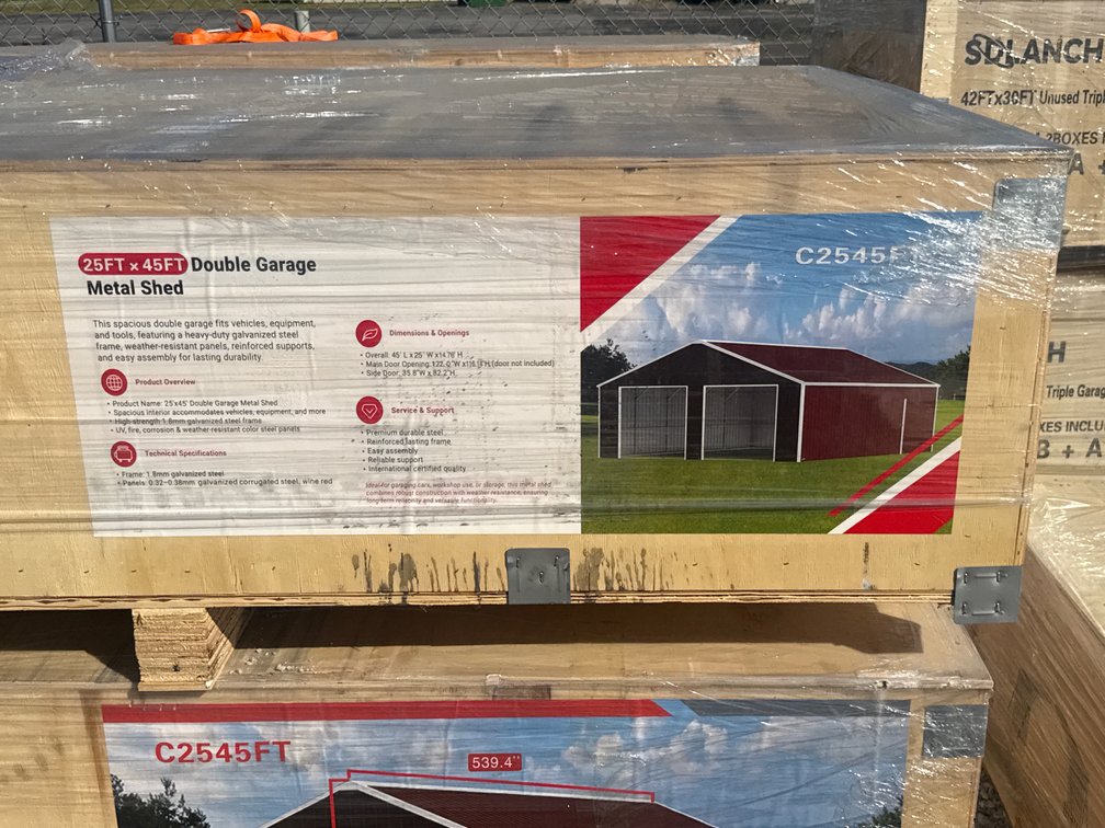 2026 SD Launch 25' x 45' Double Garage Metal Shed