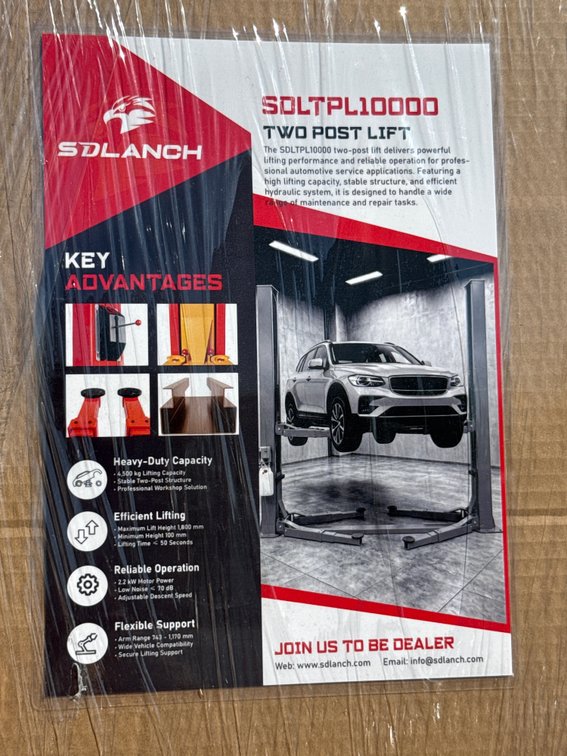 2026 SD Launch SDLTPL10000 Two-Post Vehicle Lift – Gray