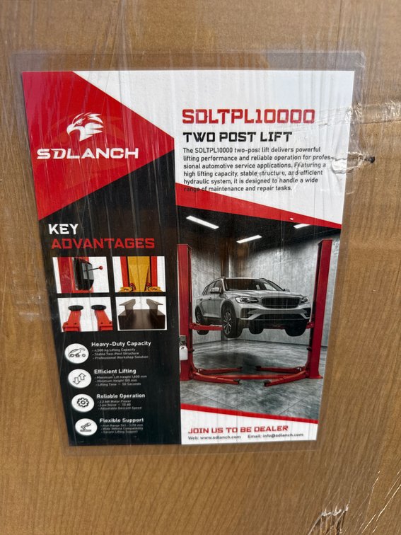 2026 SD Launch SDLTPL10000 Two-Post Vehicle Lift – Red
