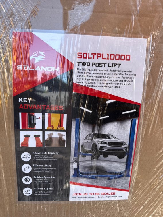 2026 SD Launch SDLTPL10000 Two-Post Vehicle Lift – Blue
