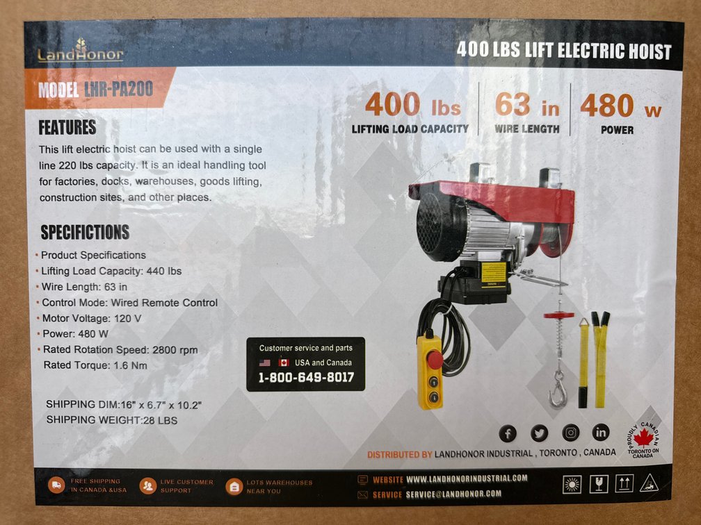 400lb electric hoist