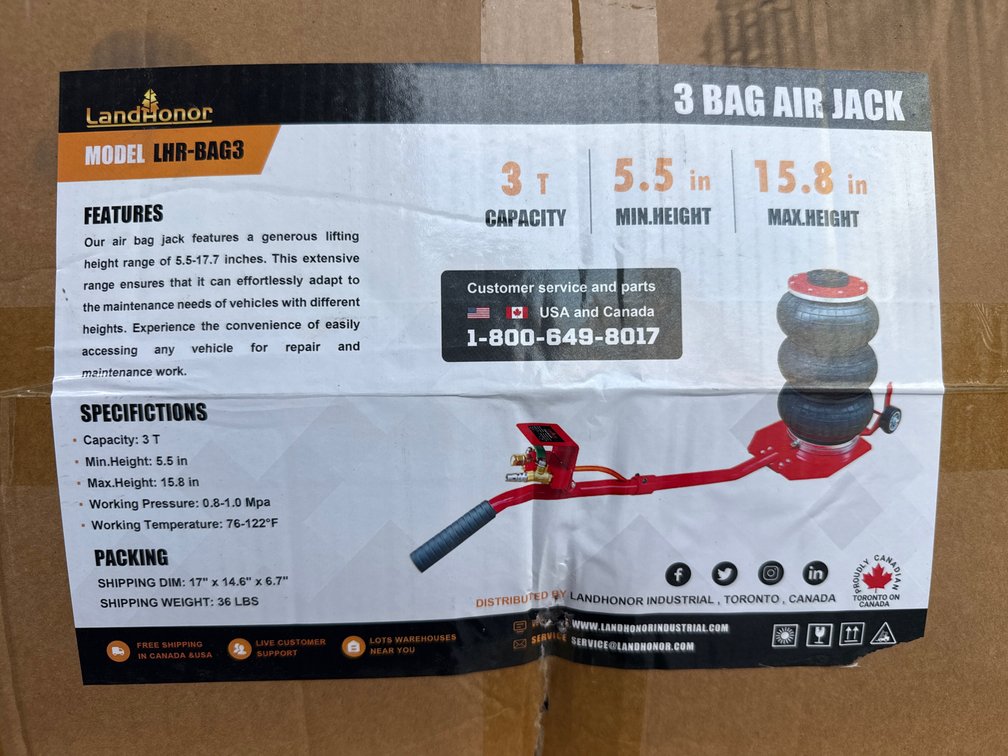 3 ton 3 bag air jack
