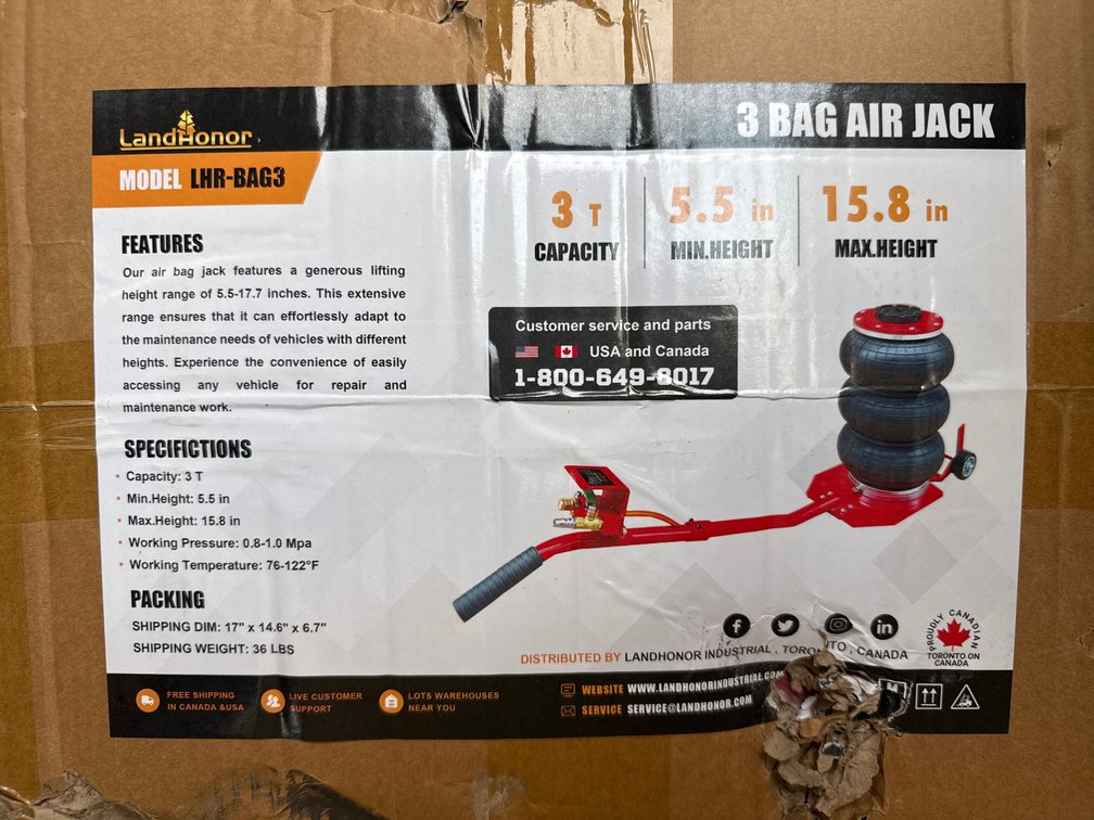 3 ton 3 bag air jack