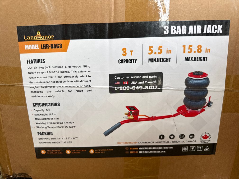 3 ton 3 bag air jack