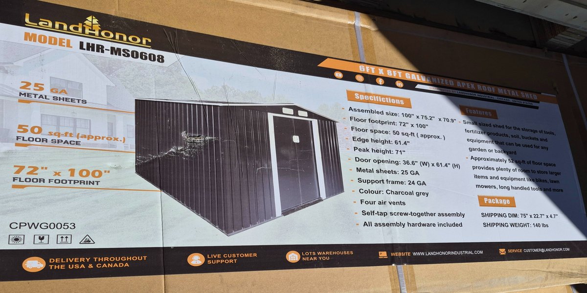 6FTX8FT Metal Shed