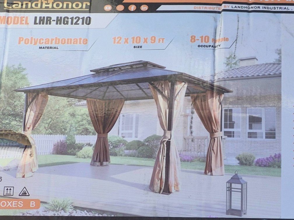 12FT x 10FT Hardtop Gazebo (2 boxes)