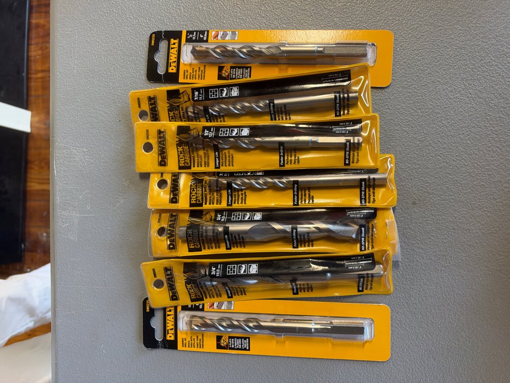 Lot of Dewalt Rock Carbide Drill Bits