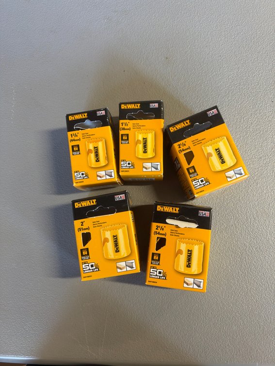 Lot of DeWalt Hole Saws