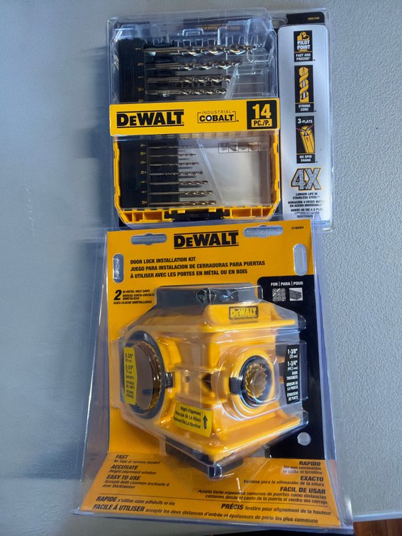 Lot of DeWalt Door Installation Kit and Drill Bit Set