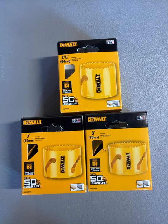 Lot of DeWalt Hole Saws