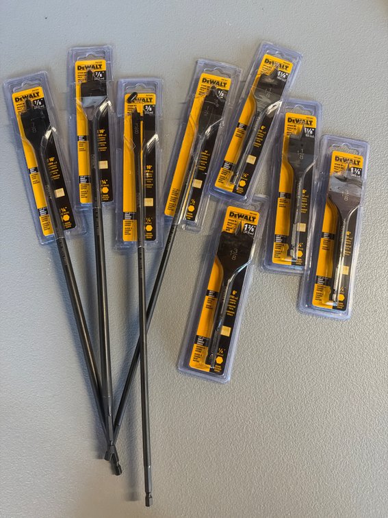 Lot of DeWalt Spade Bits