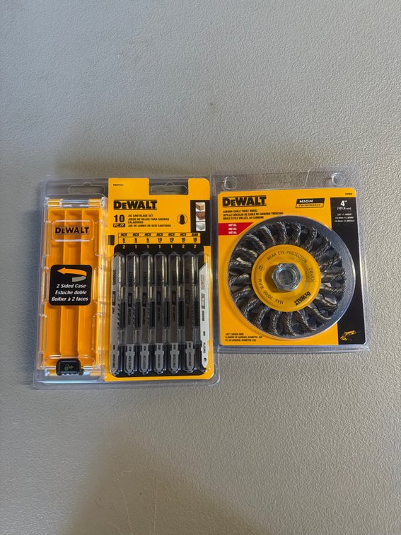Lot of DeWalt Jig Saw Blade Set and Carbon Cable Twist Wheel