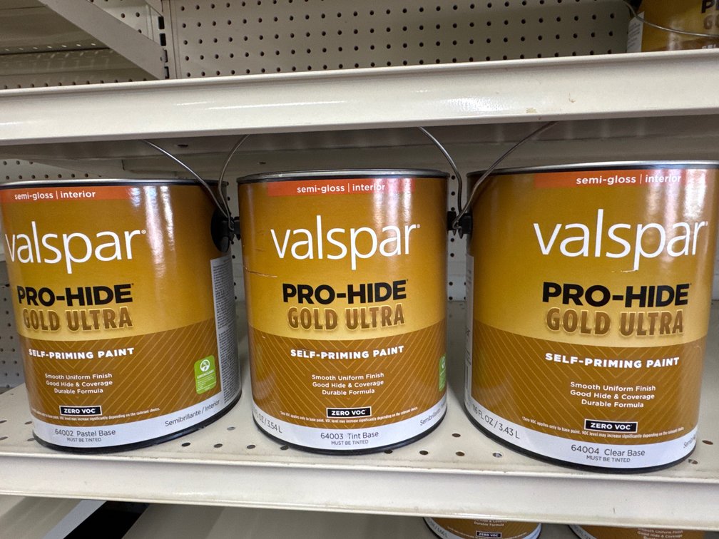 3 cans valspar Semi gloss interior