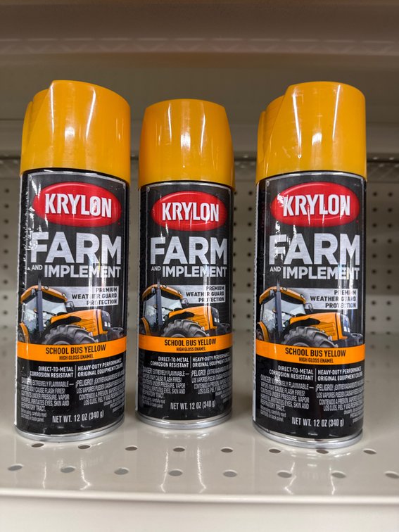 3 krylon farm implement - school bus yellow