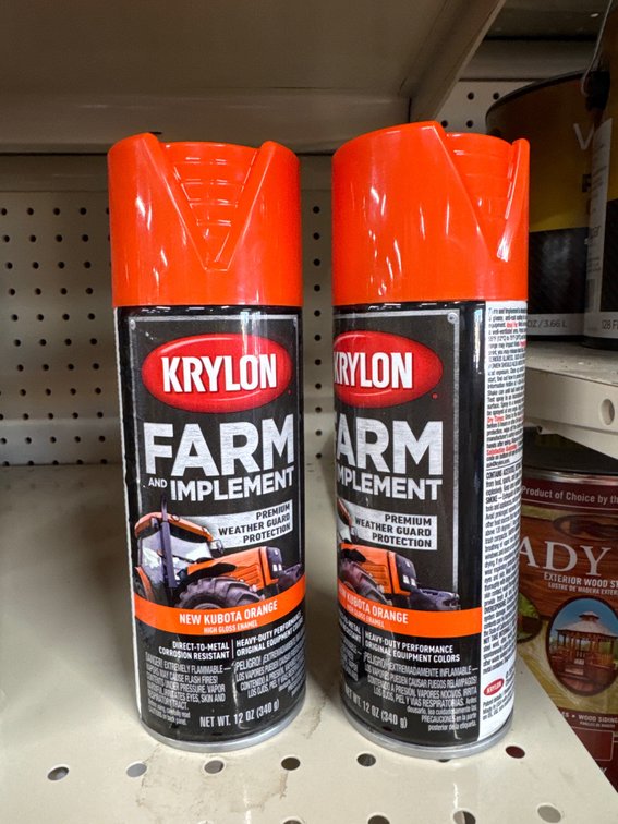 2 krylon farm implement - new kubota orange
