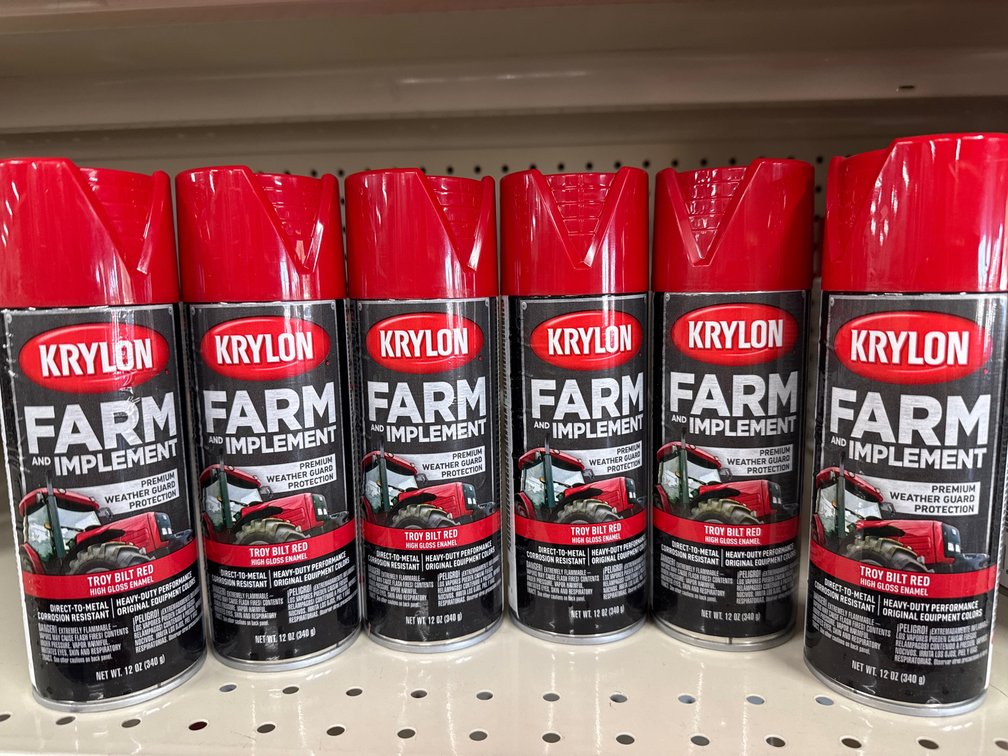 6 krylon farm implement - troy bilt red
