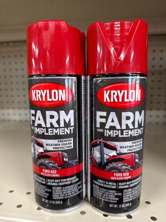 2 krylon farm implement - ford red