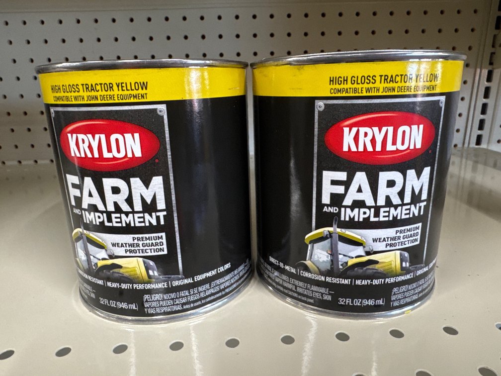 2 quarts krylon farm implement tractor yellow