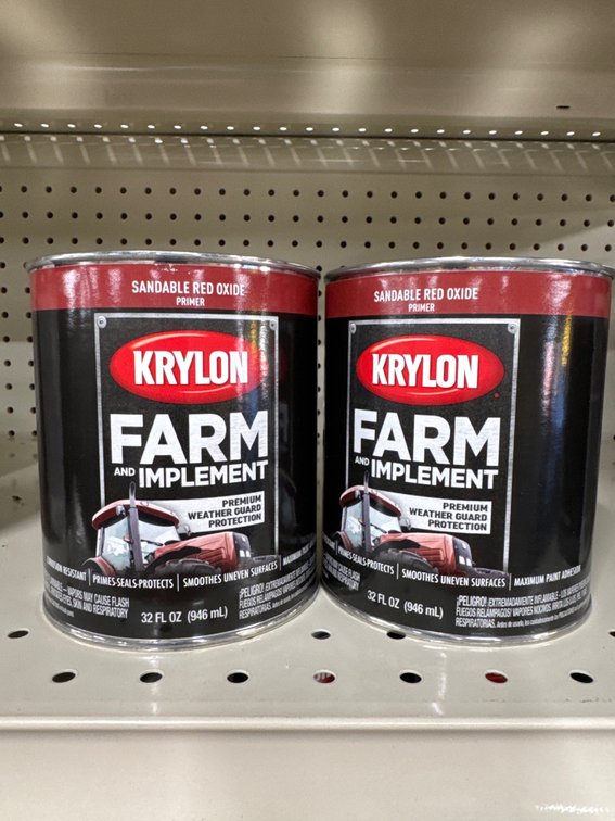 2 quarts krylon farm implement Sandable red oxide