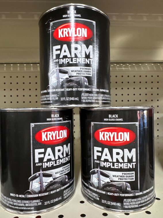 3 quarts krylon farm implement black high gloss