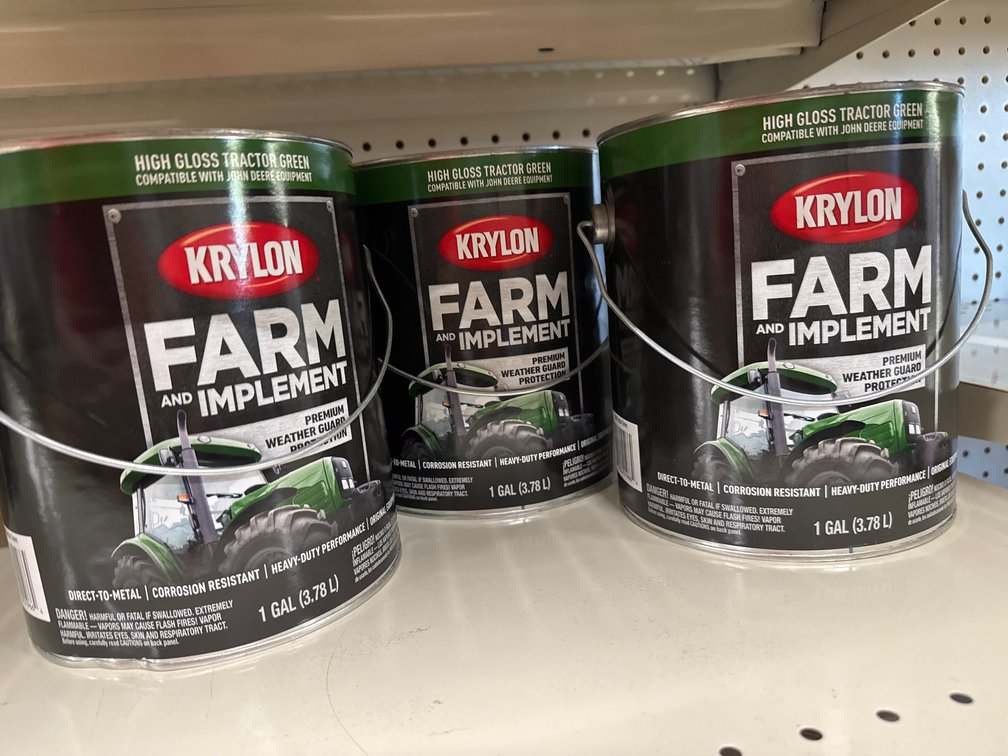 3 gallons krylon farm implement tractor green