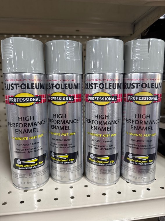 4 rust-oleum spray cans