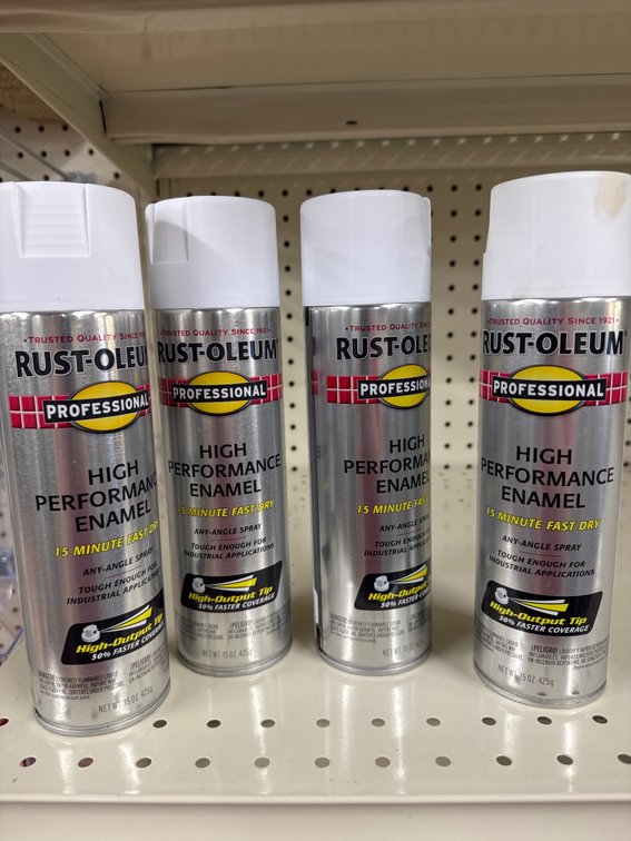 4 rust-oleum spray cans White