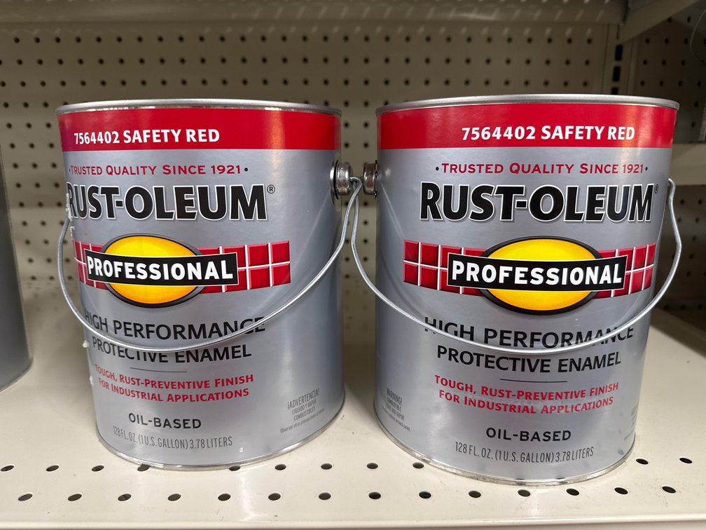 2 rust-oleum gallons Safety red