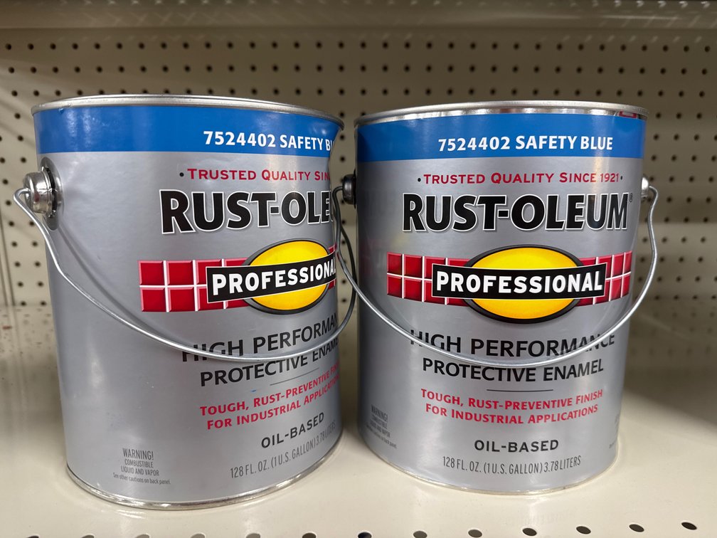 2 rust-oleum gallons Safety blue