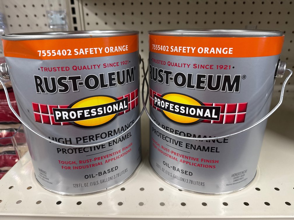 2 rust-oleum gallons Safety orange